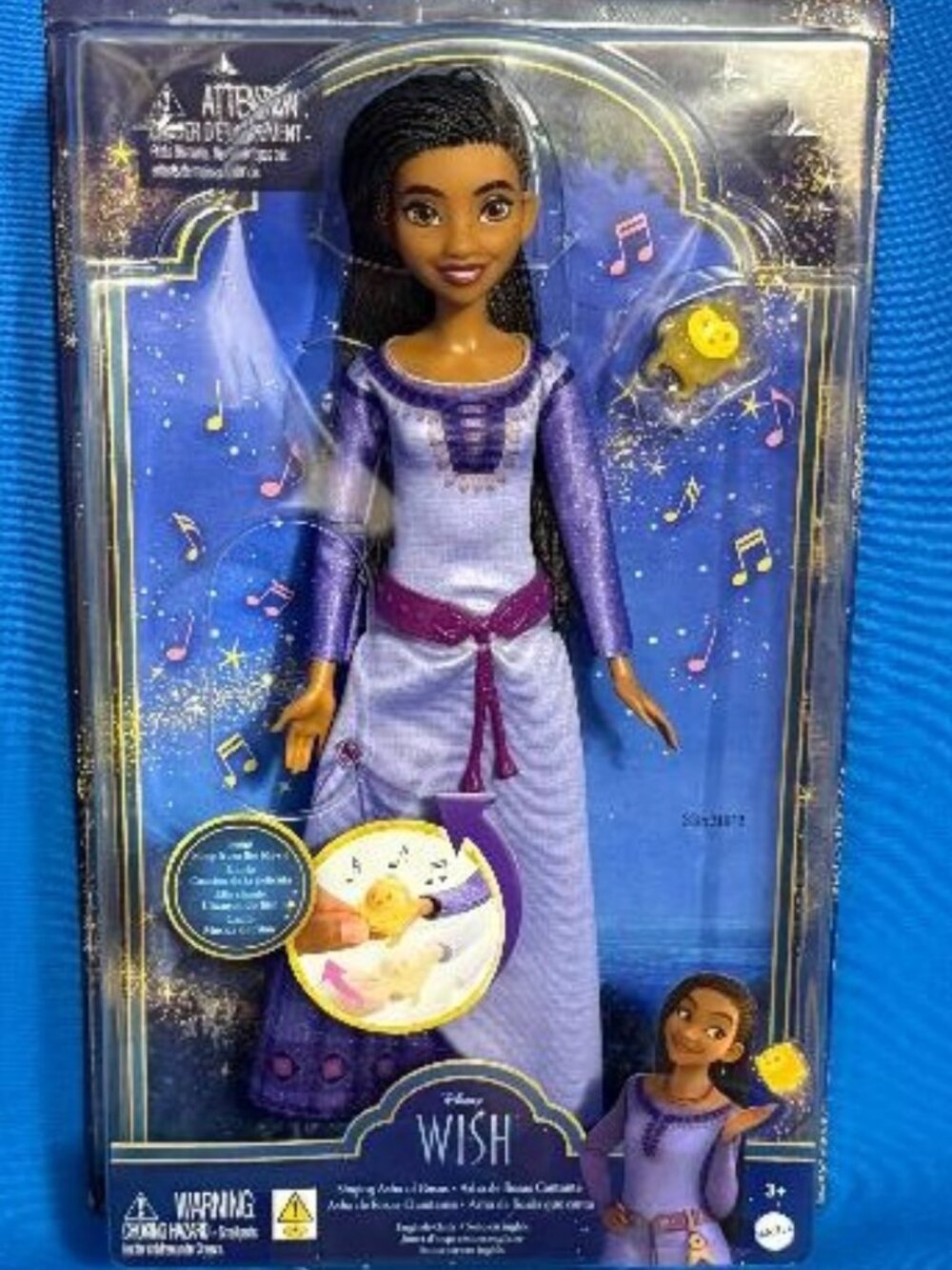NEW DISNEY WISH SINGING ASHA OF ROSAS FASHION DOLL & STAR FIGURE TOY MATTEL